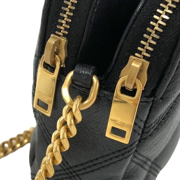 Saint Laurent Becky Chain Shoulder Bag Leather Black - Picture 8 of 9